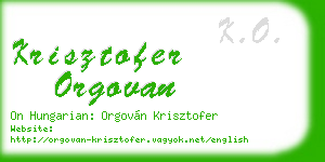 krisztofer orgovan business card